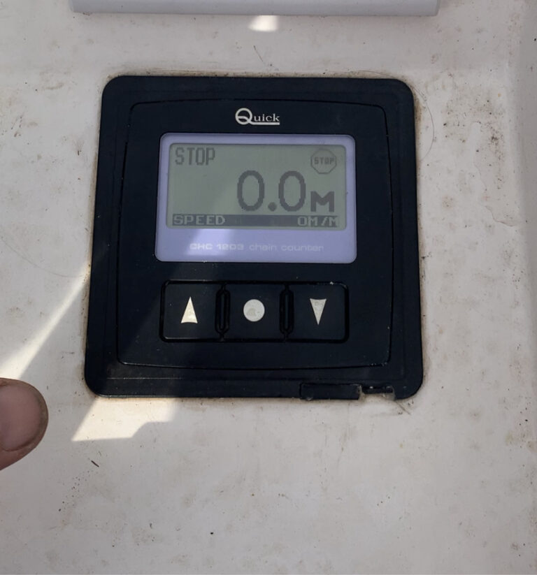 Chain counter screen showing 0.0m